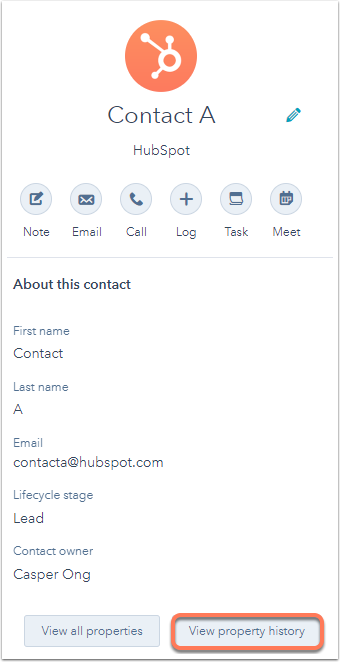 Contact Record Snapshot
