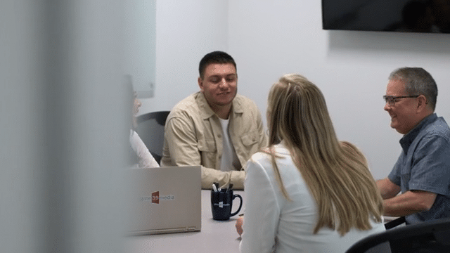 GIF of Gate 39 team in a creative meeting in office